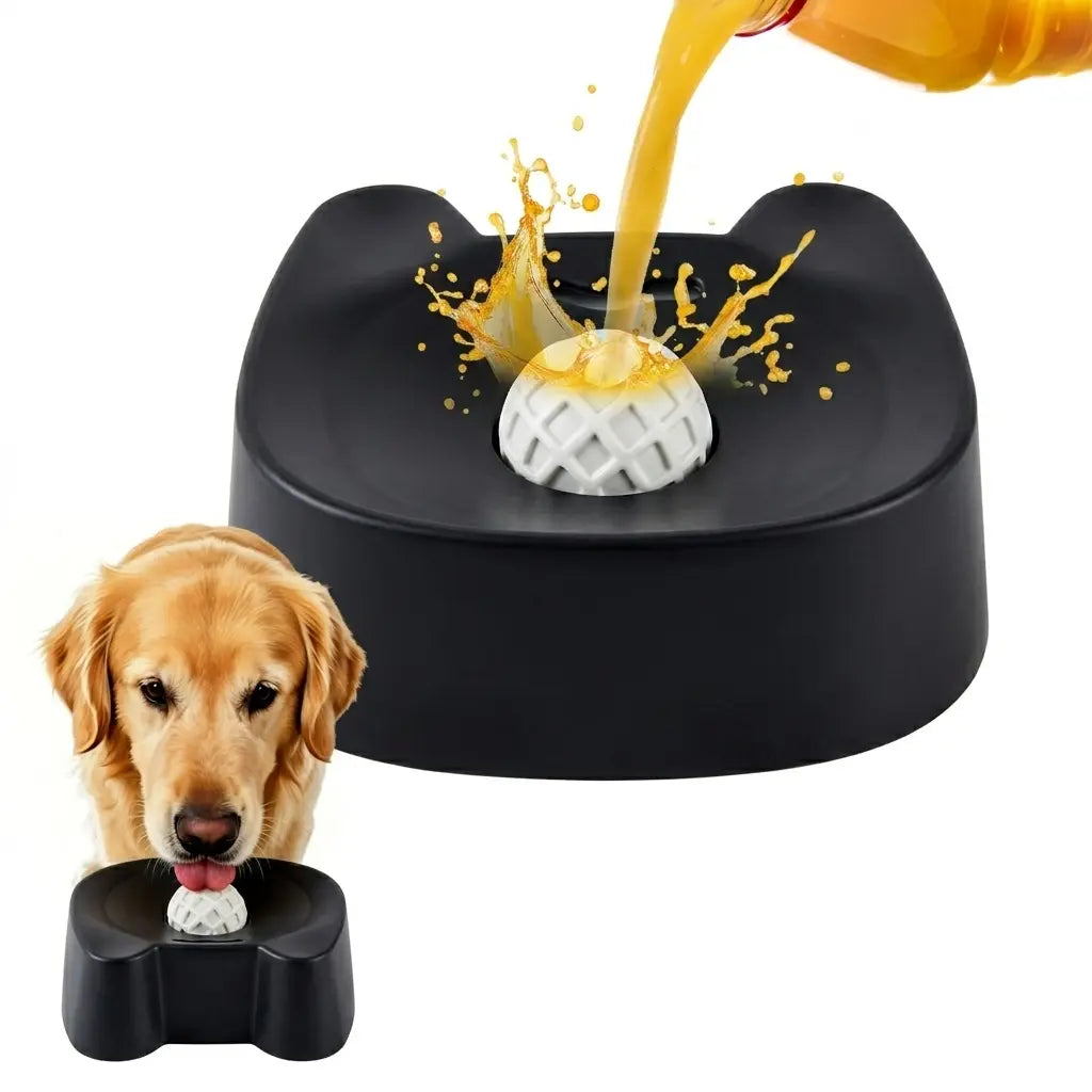Silicone Non-Skid Slow Feeder Bowl for Dogs - 3/4 Cup Capacity Interactive Design for Bone Broth & Yogurt, Anxiety Relief for Small to Large Dogs (Blue) - Mid Year Sale
