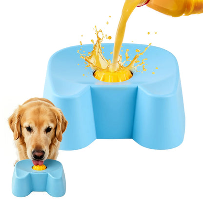Silicone Non-Skid Slow Feeder Bowl for Dogs - 3/4 Cup Capacity Interactive Design for Bone Broth & Yogurt, Anxiety Relief for Small to Large Dogs (Blue) - Mid Year Sale