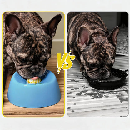Pet Slow Feeder Licking Bowl for Dogs and Cats with Built-In Rolling Ball to Prevent Spills, Versatile Liquid Bowl for Bone Broth, Yogurt, Liquid Snacks & Supplements, Optional Anti-Slip Base Pad Available