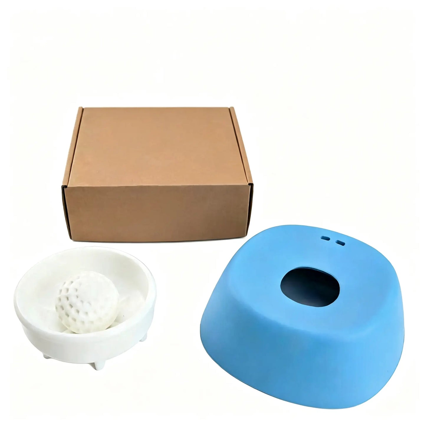 Pet Slow Feeder Licking Bowl for Dogs and Cats with Built-In Rolling Ball to Prevent Spills, Versatile Liquid Bowl for Bone Broth, Yogurt, Liquid Snacks & Supplements, Optional Anti-Slip Base Pad Available