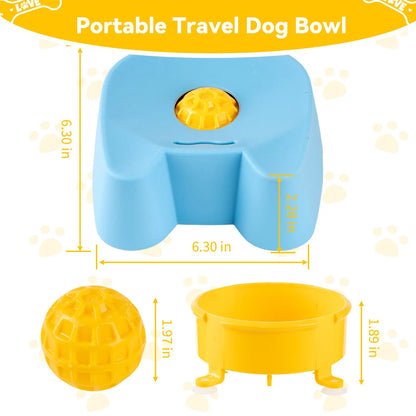 Silicone Non-Skid Slow Feeder Bowl for Dogs - 3/4 Cup Capacity Interactive Design for Bone Broth & Yogurt, Anxiety Relief for Small to Large Dogs (Blue) - Mid Year Sale